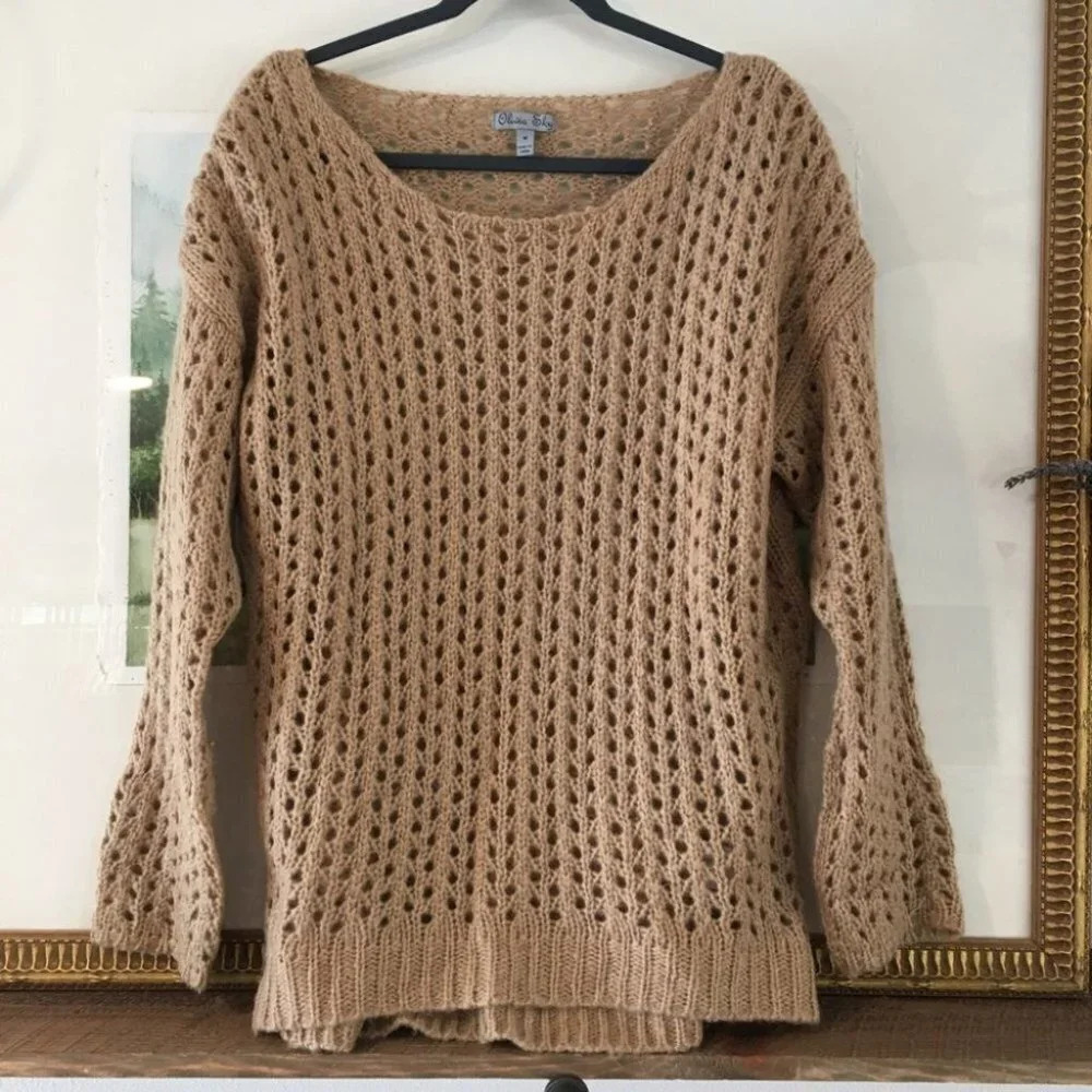 Olivia‎ Sky Knit Sweater Top Blouse Sheer Oversized